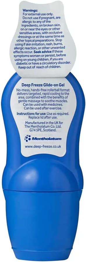 Deep Freeze Pain Relief Glide-On Gel, Cold Gel Roll On, 3 x 50g (Pack of 3)