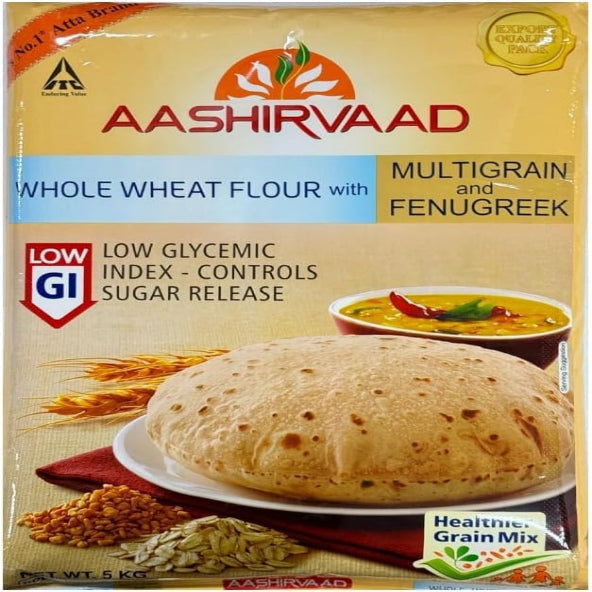 Aashirvaad Wheat Flour With Multigrain And Fenugreek Sugar Release Atta 10 kg