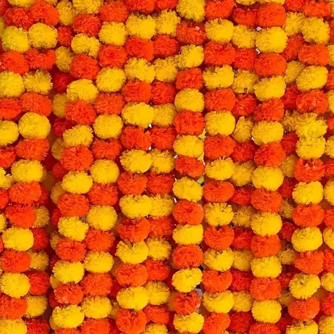 Light Orange & Yellow Marigold Flower - Pack of 5