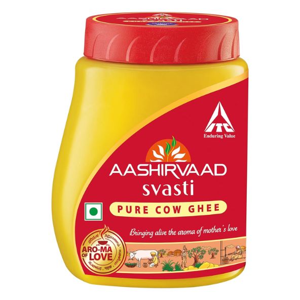 Aashirvaad Svasti Pure Cow Ghee - Desi Ghee with Rich Aroma - 1L