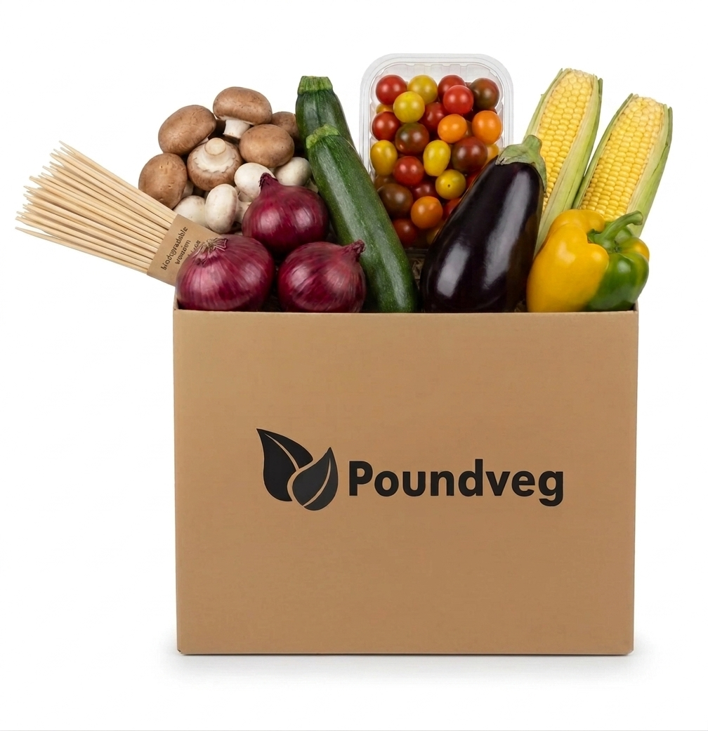 Pound Veg BBQ Vegetable Box - Perfect for BBQ & Grilling with Skewers