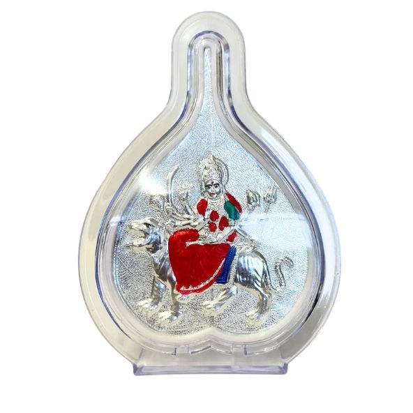 Traditional Silver Plated /amba maa/Pooja/Pan Stand, Size: 4 Inch(height)