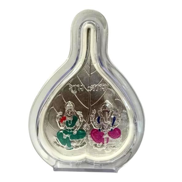 Traditional Silver Plated Ganpati Lakshmi/Ganesh Lakshmi Pooja/Pan Stand, Size: 4 Inch(height)