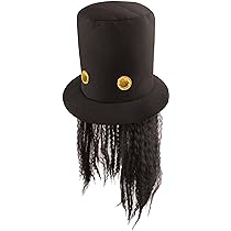Adult 80s Guitar Man Hat with Hair