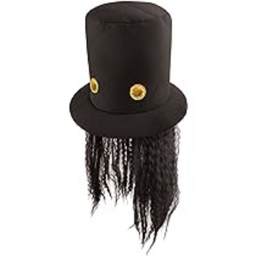 Adult 80s Guitar Man Hat with Hair