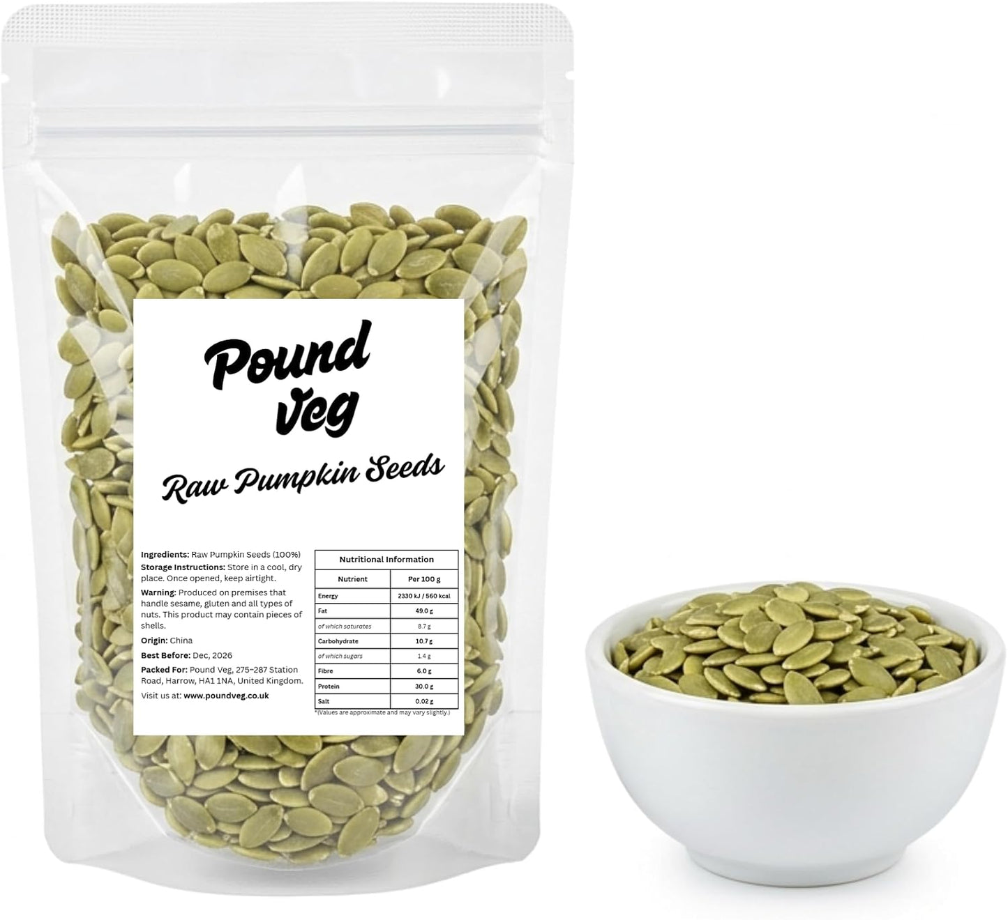 Pound Veg Raw Pumpkin Seeds 500 g