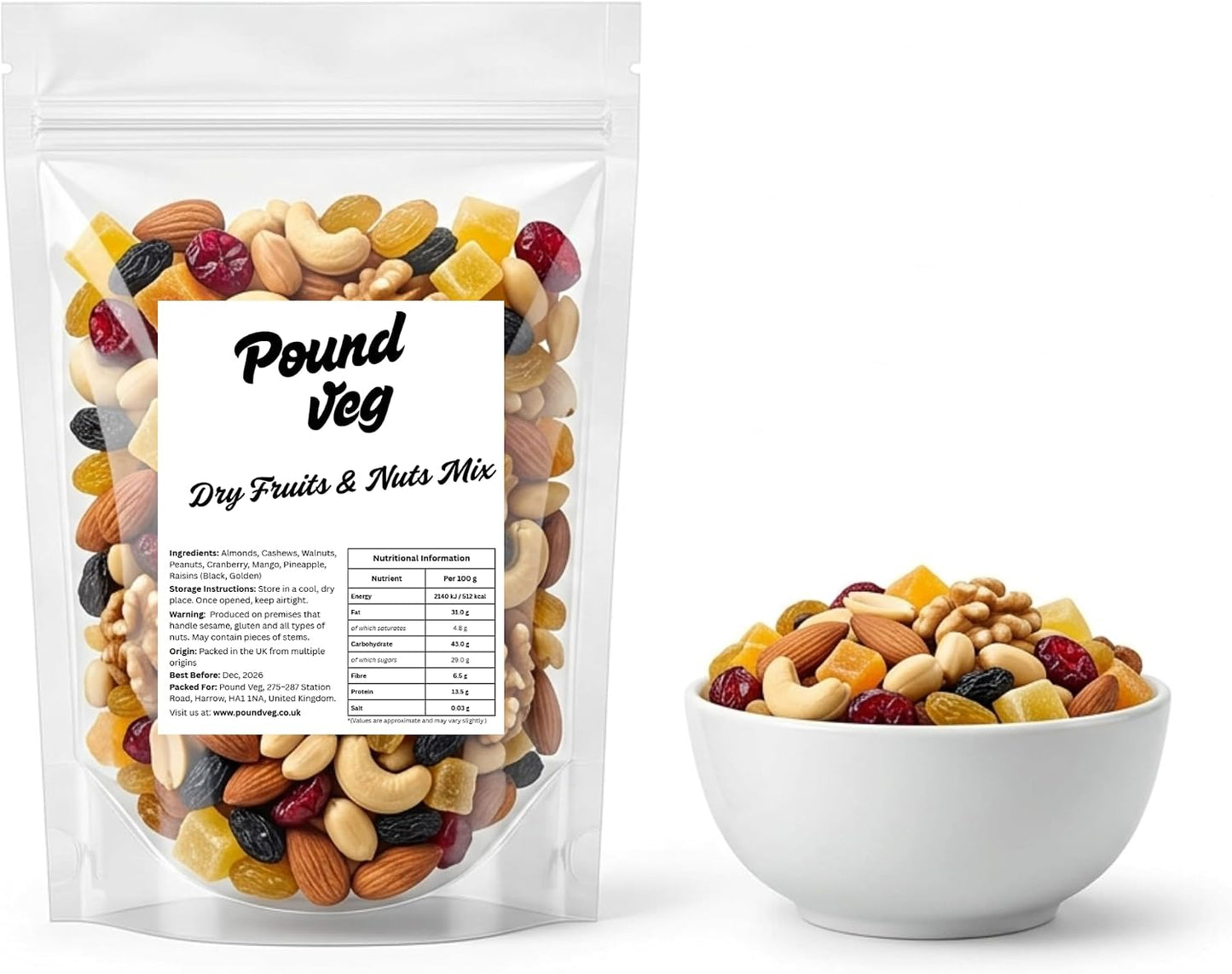 Dry Fruit & Nut Mix 1kg – Mixed Nuts and Dried Fruits Trail Mix