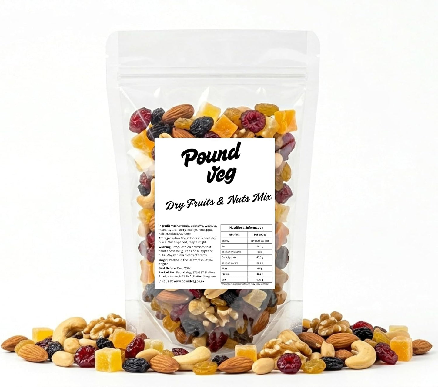 Dry Fruit & Nut Mix 1kg – Mixed Nuts and Dried Fruits Trail Mix