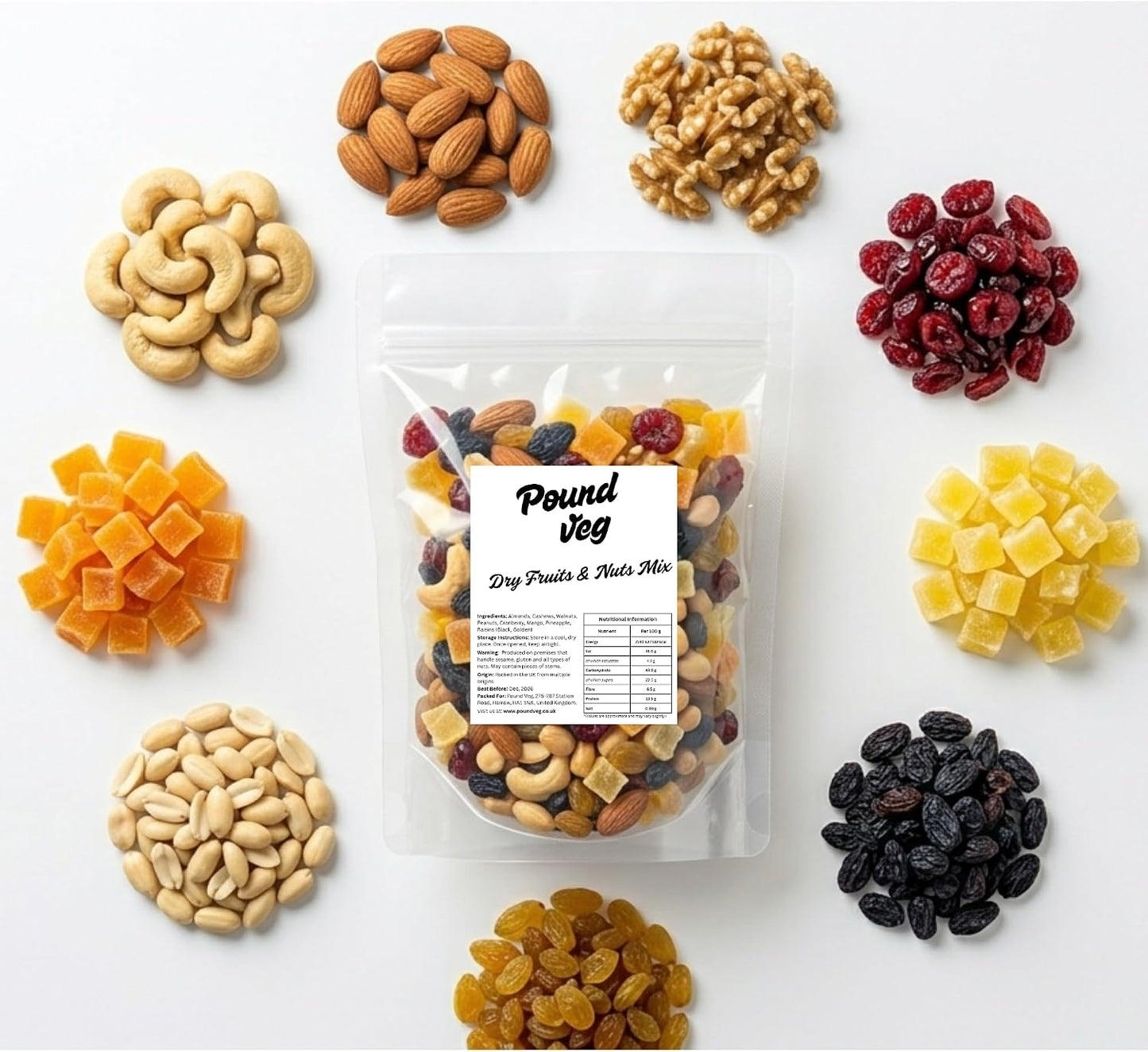 Dry Fruit & Nut Mix 1kg – Mixed Nuts and Dried Fruits Trail Mix