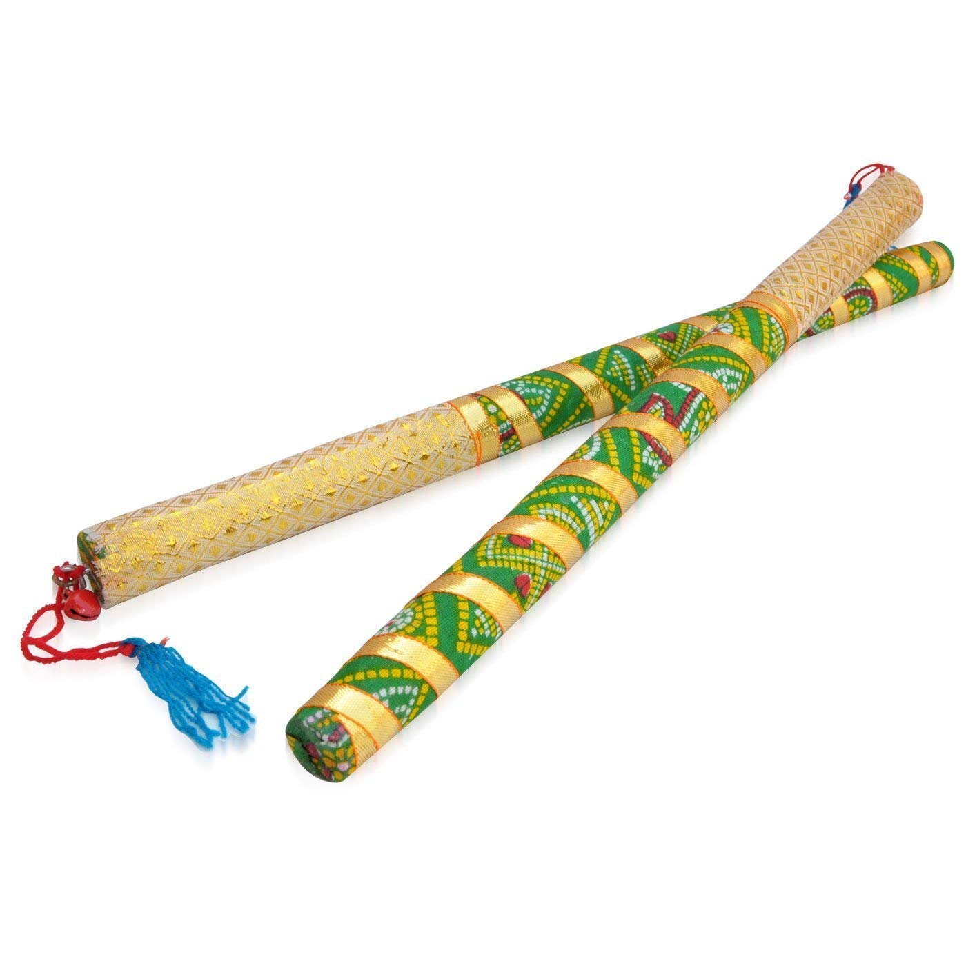 Traditional Wooden Dandiya Sticks for Navratri Garba  1 Pair